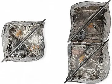 Pair of Murano glass wall lamps from Zero Quattro, 1970s
