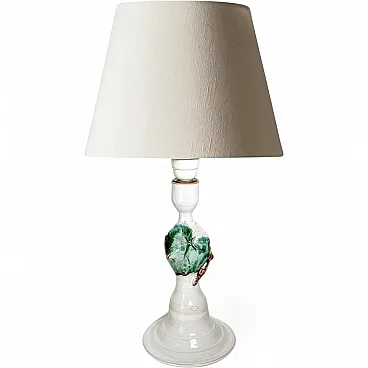 Lampada da tavolo in ceramica bianca, anni '80