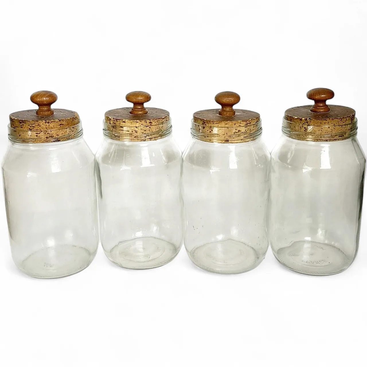 4 Barattoli di vetro con tappi di sughero, cucina decorativa, anni '50 12