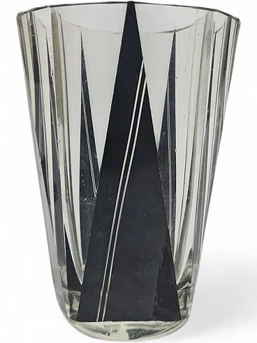 Caraffa in vetro Art Déco di Karel Palda, Cecoslovacchia, anni '30.