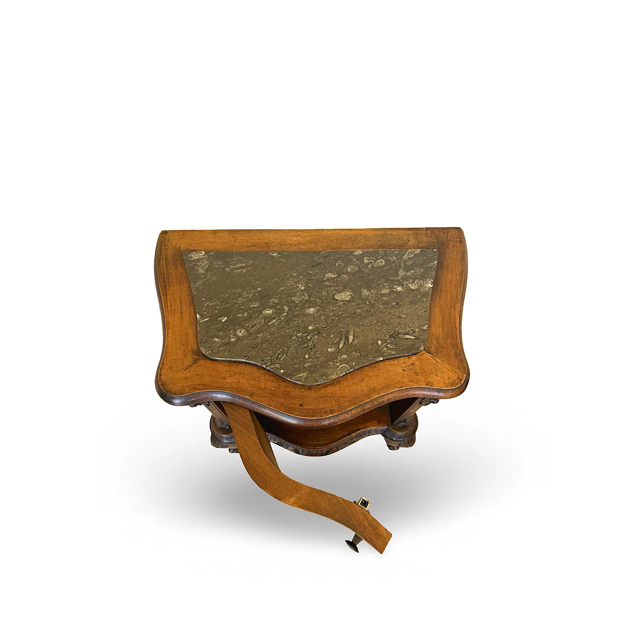 Art deco walnut serpentine nightstands, 30s 23