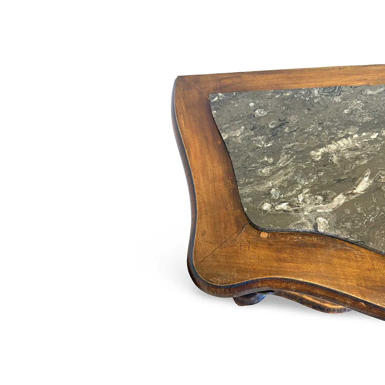 Art deco walnut serpentine nightstands, 30s 35