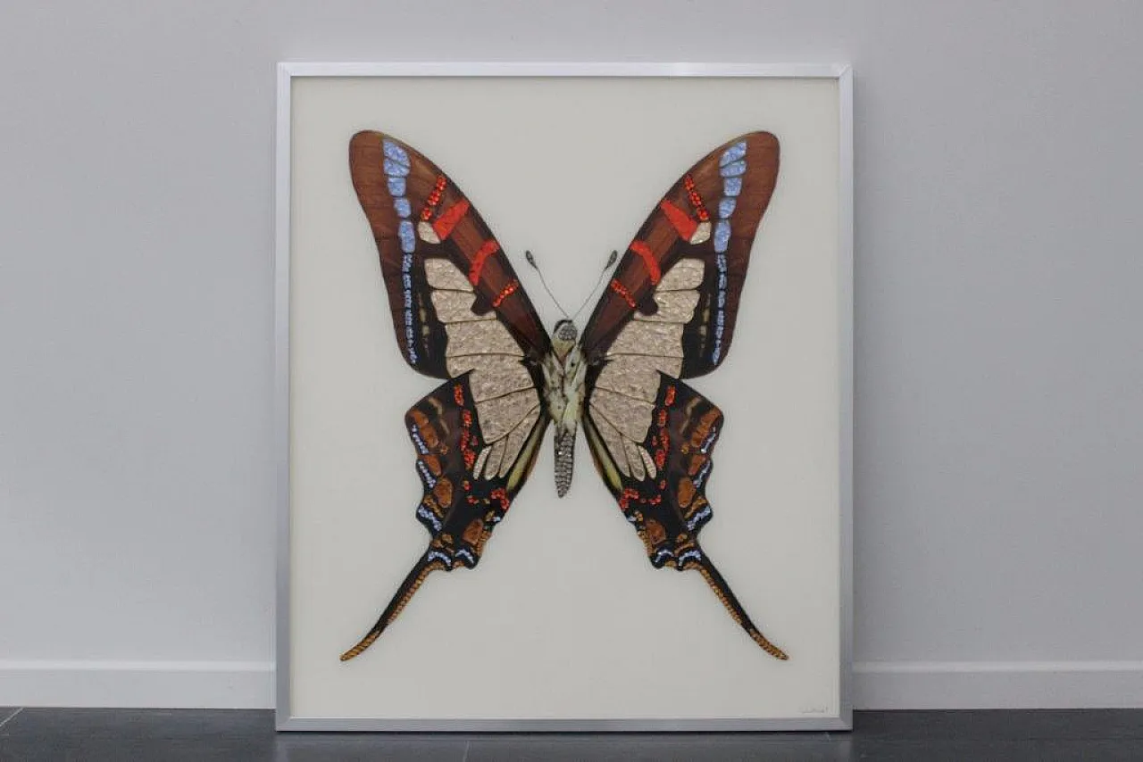 Michele Astolfi, Red Butterfly, 2000s, Mixed Media, Framed 1