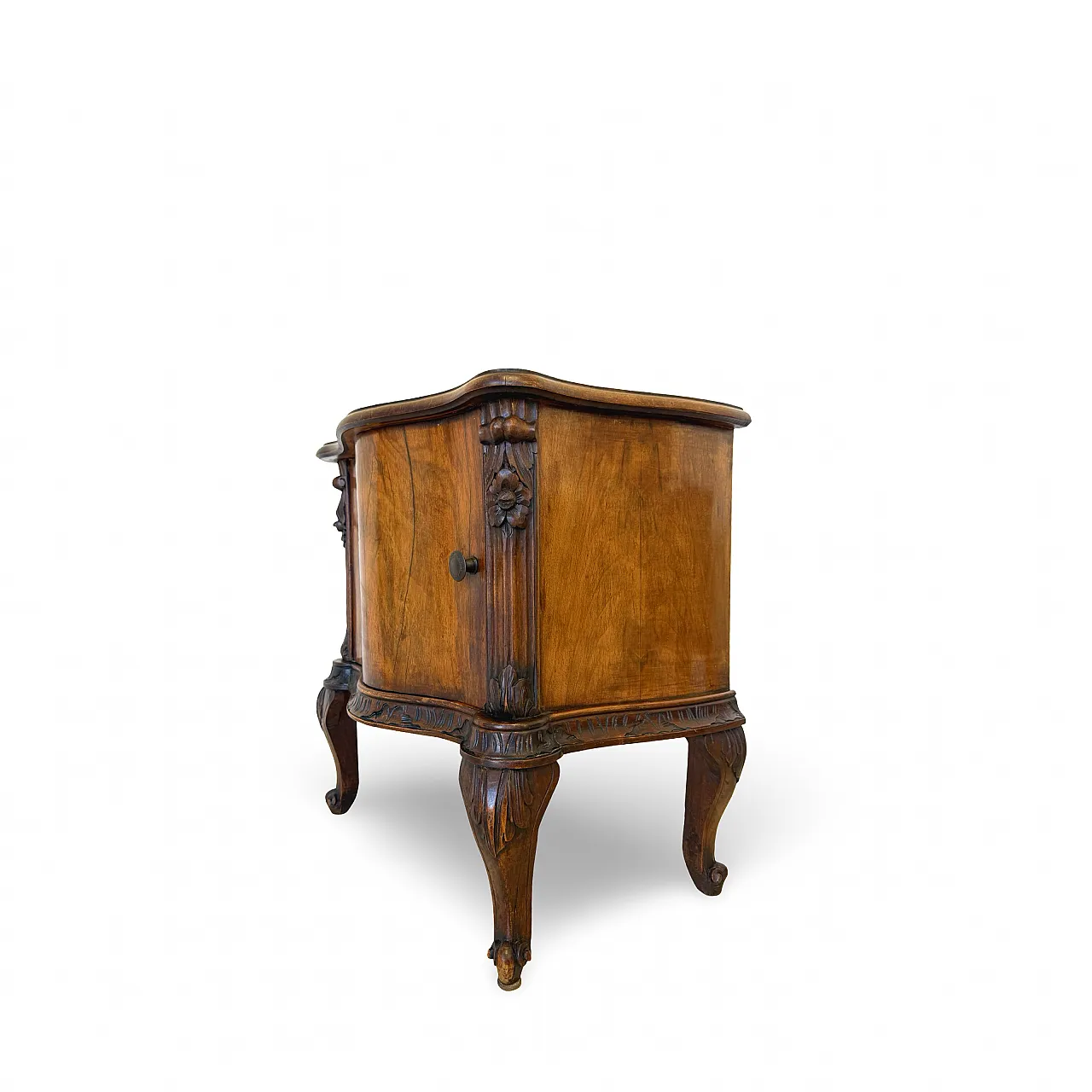 Art deco walnut serpentine nightstands, 30s 44