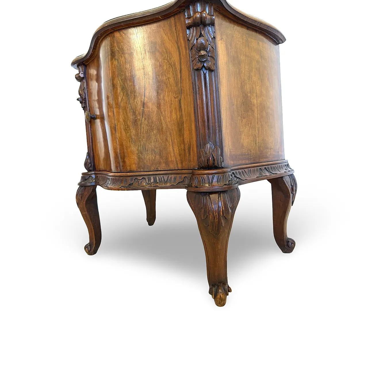 Art deco walnut serpentine nightstands, 30s 47