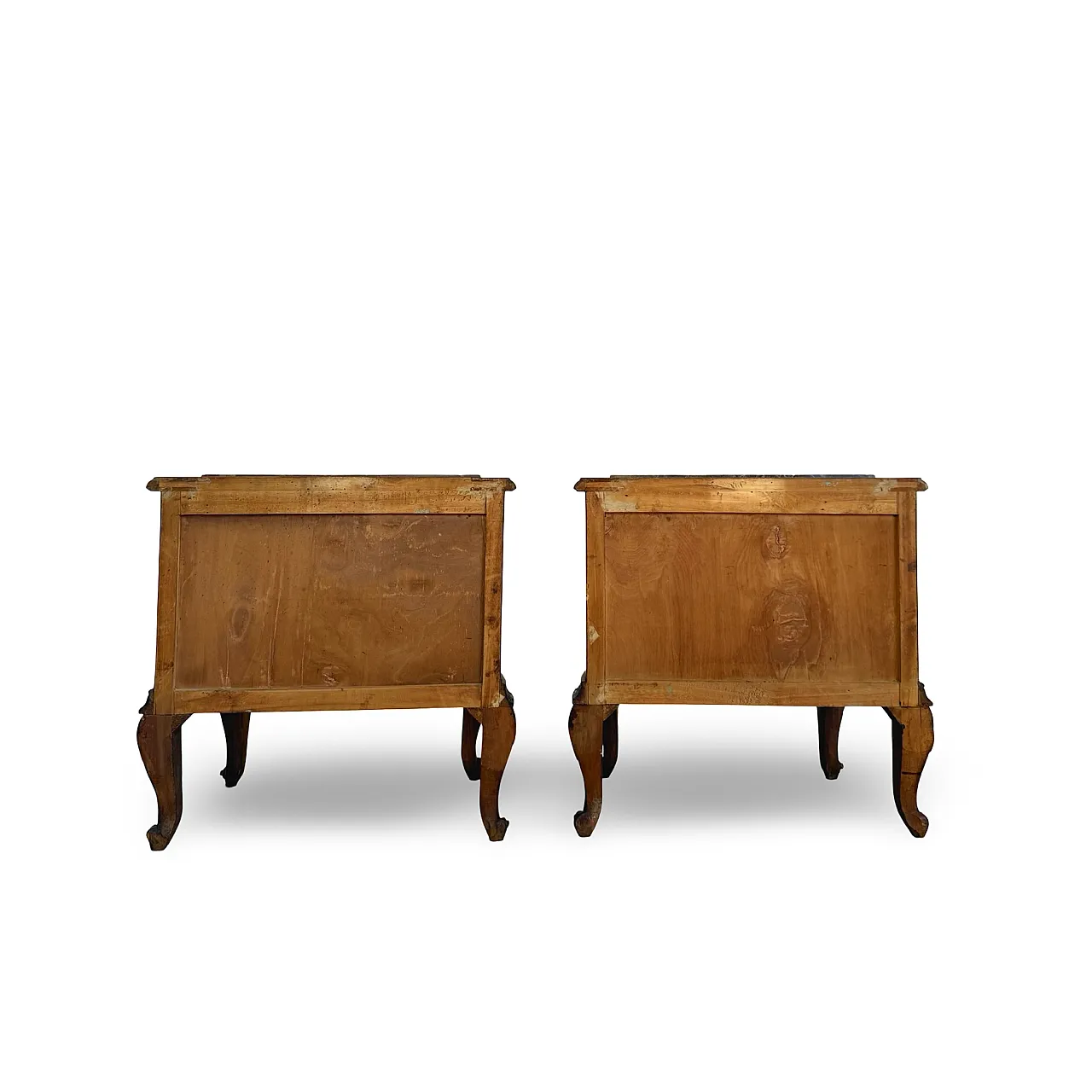 Art deco walnut serpentine nightstands, 30s 54