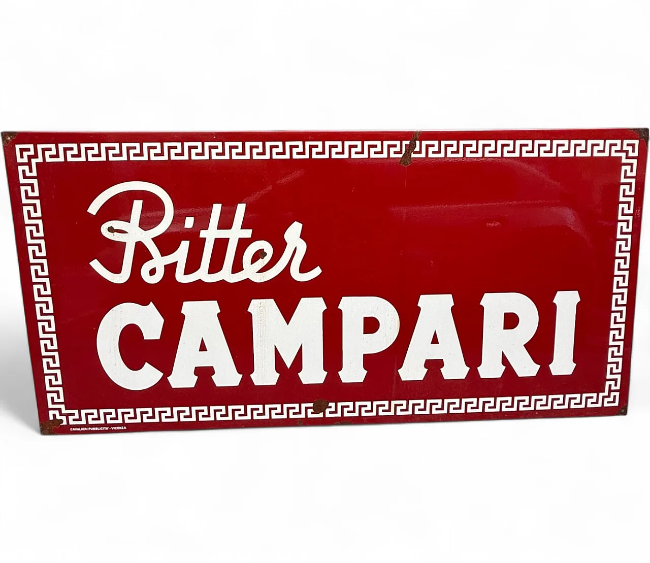 Enamelled metal Campari Bitter sign, 1960s 7