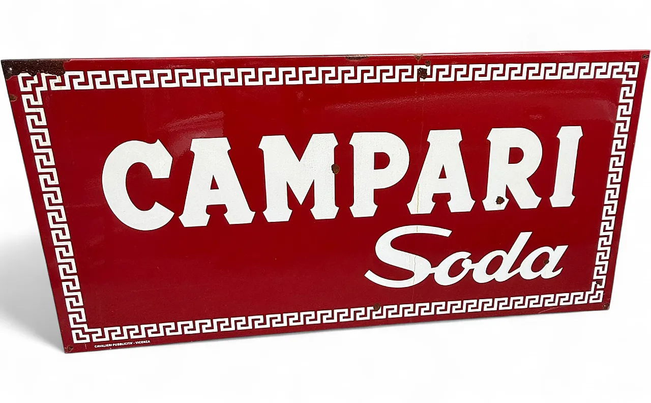 Campari Soda sign in enameled metal, 1960s 9