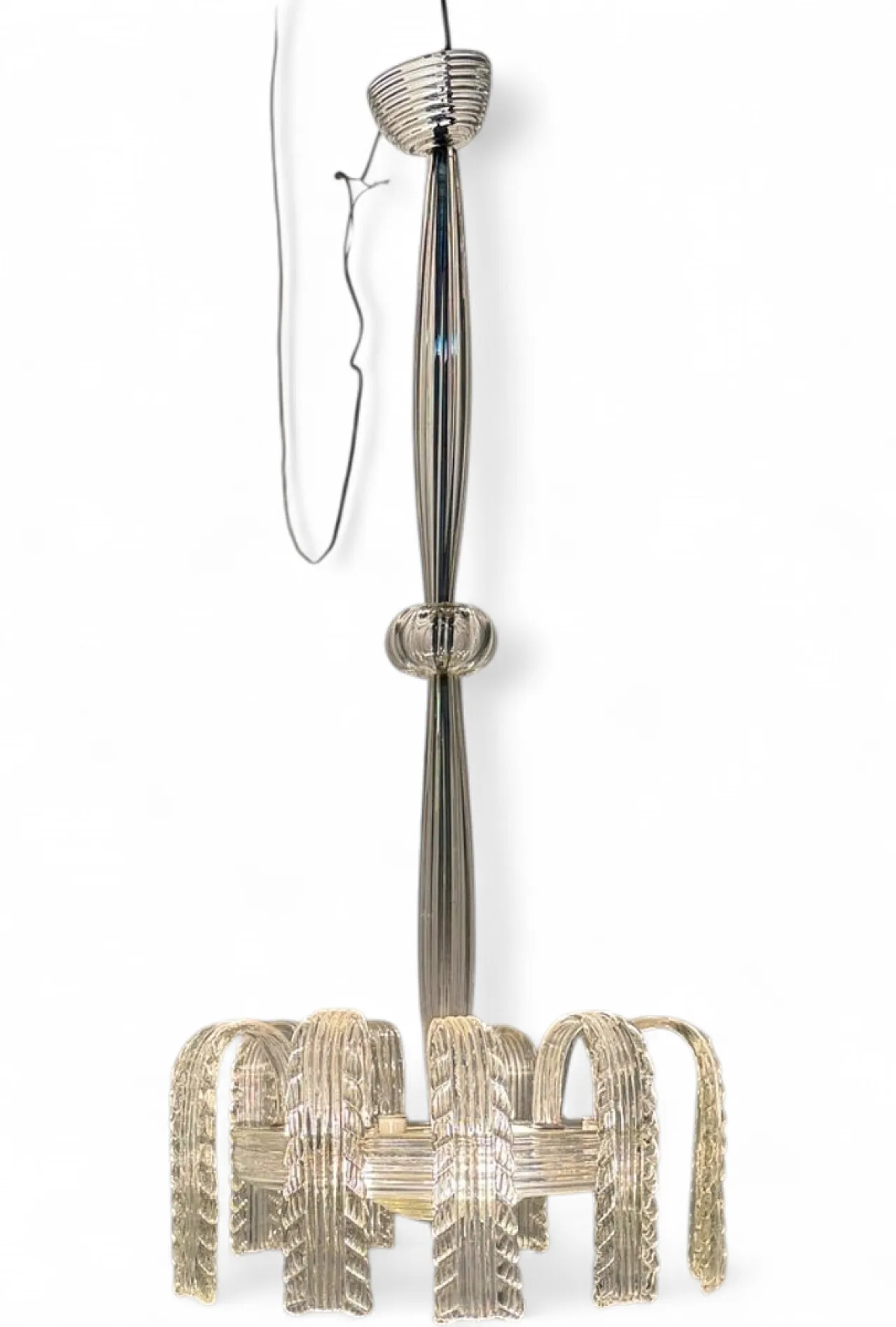 Lampadario in vetro di Murano di Venini, anni '40 10