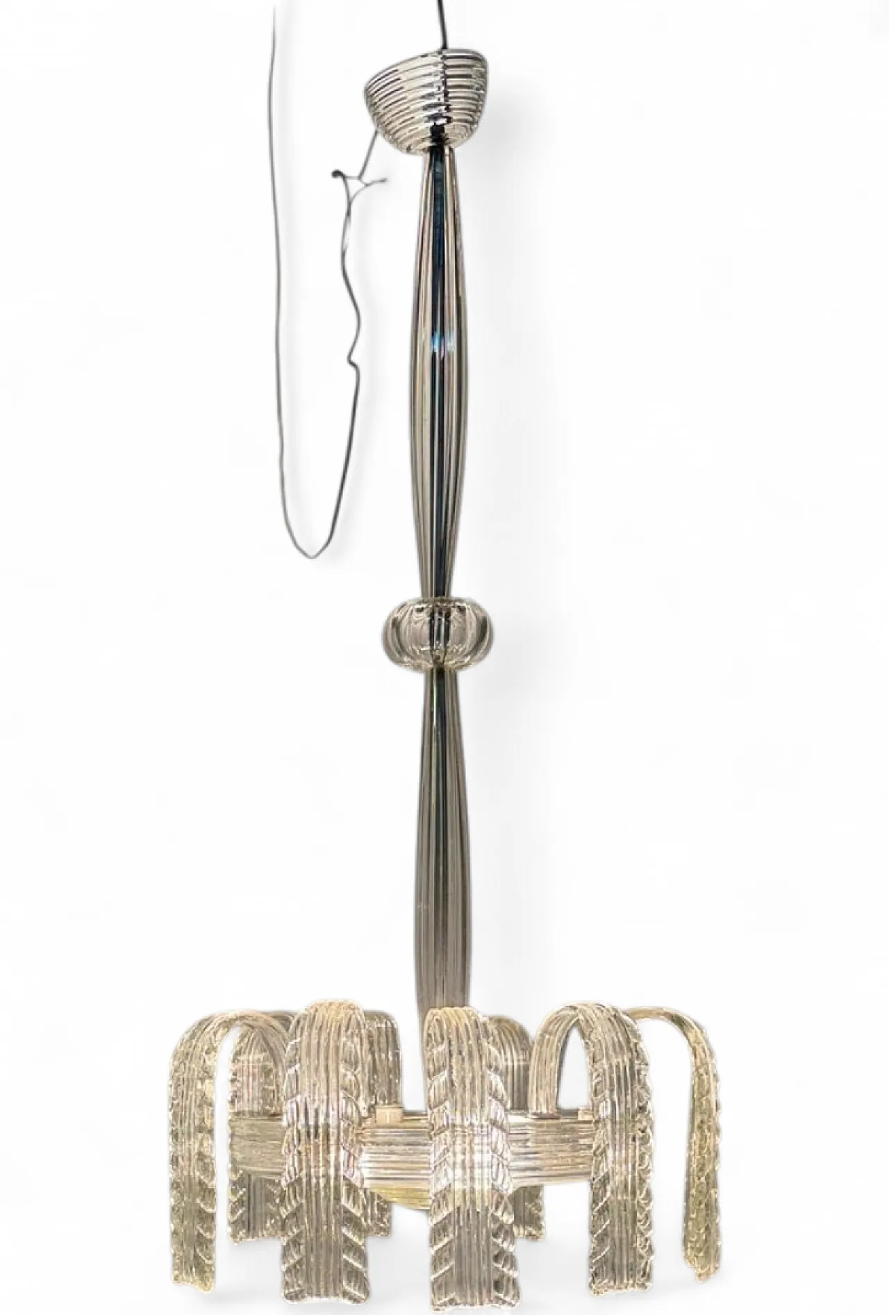 Lampadario in vetro di Murano di Venini, anni '40 11