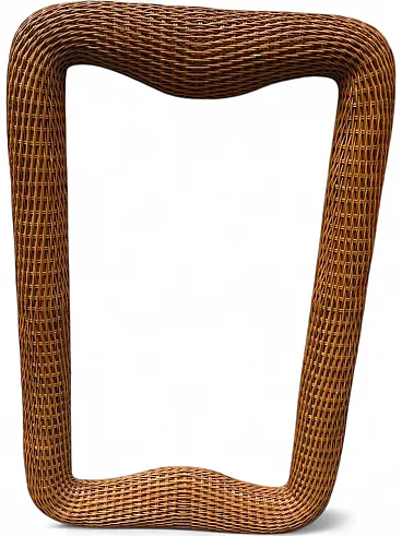 Mirror with wicker frame, 1970s