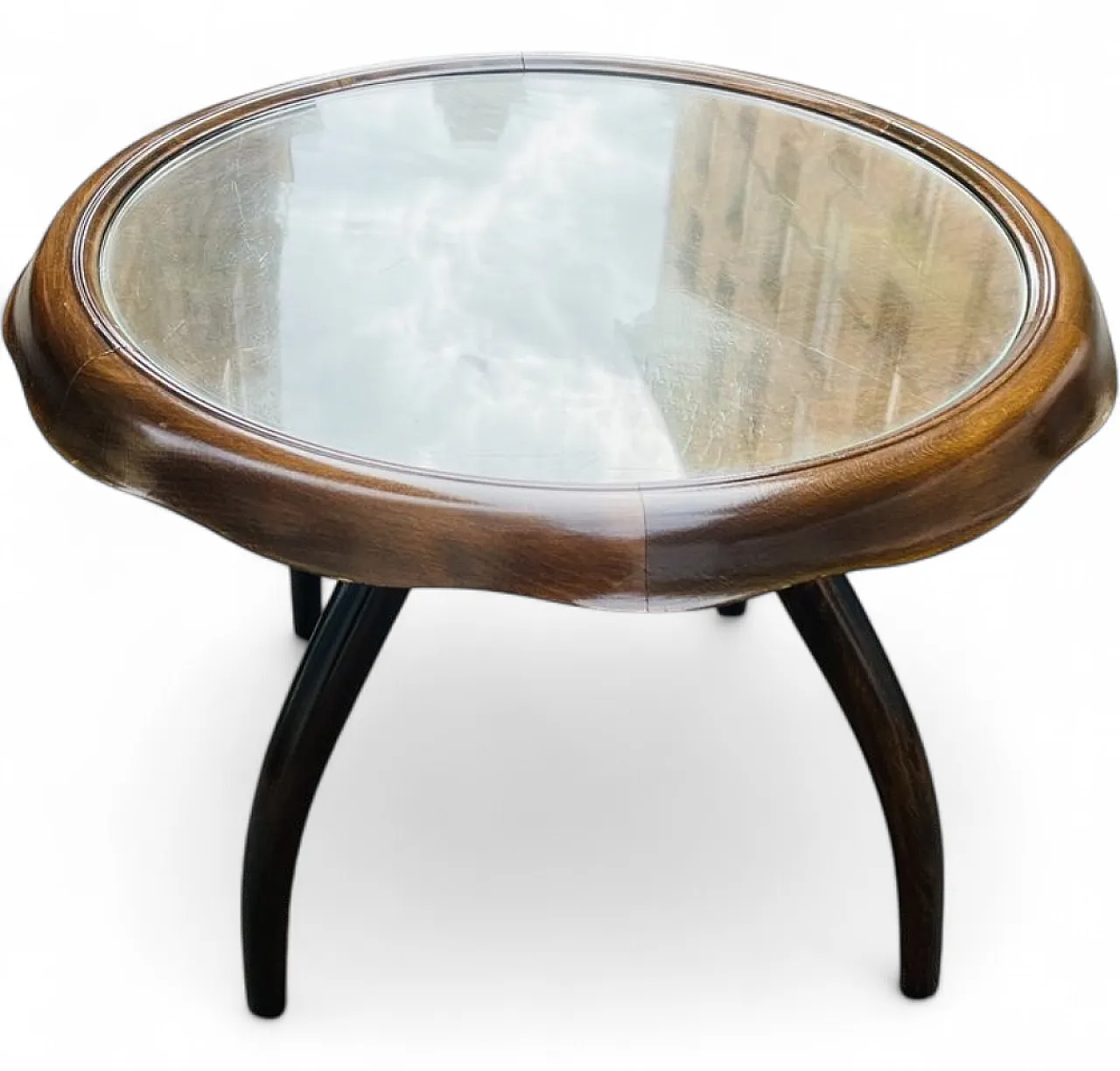 Wooden coffee table with crystal by Osvaldo Borsani for ABV, 1960s 9