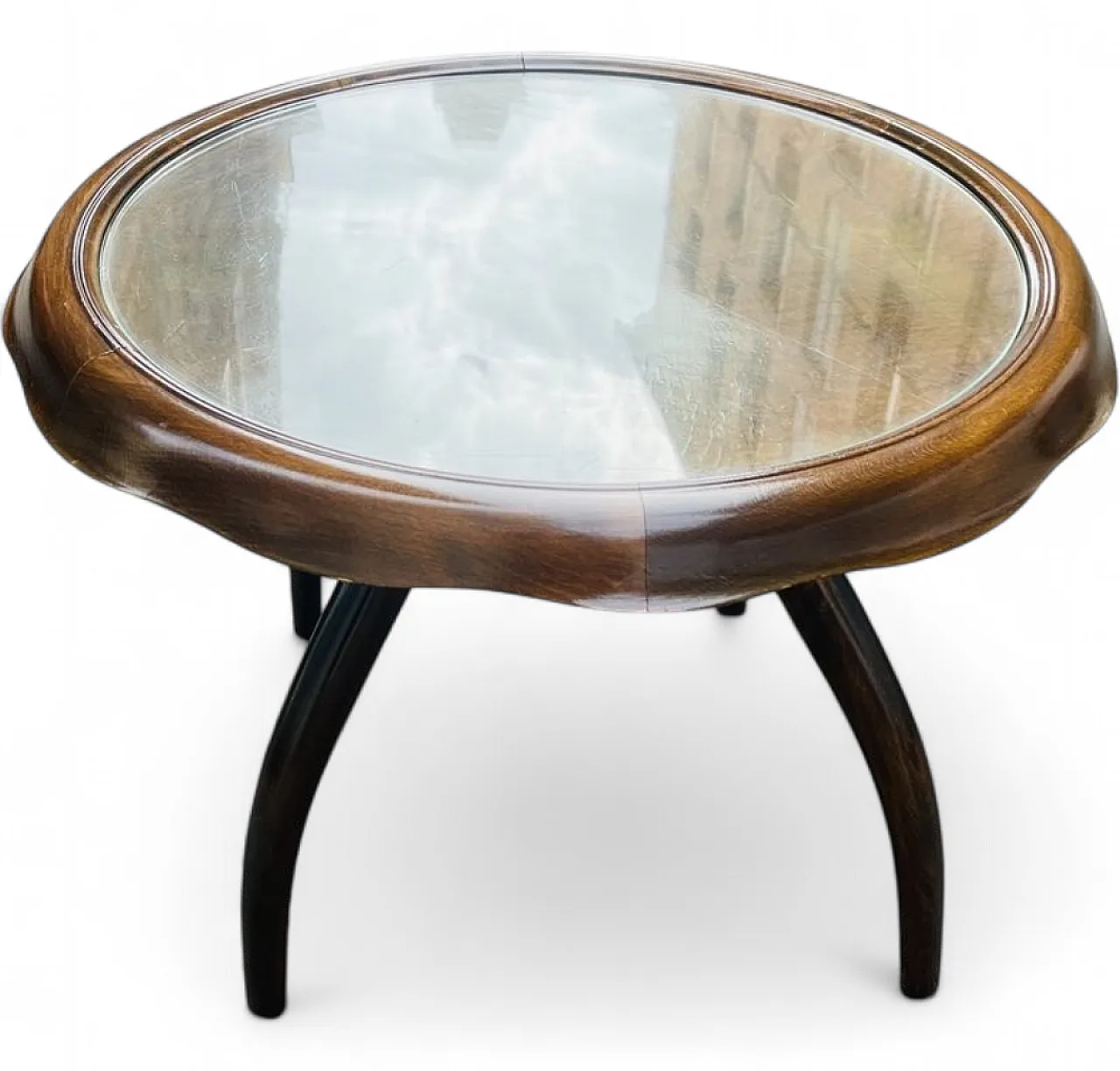 Wooden coffee table with crystal by Osvaldo Borsani for ABV, 1960s 10