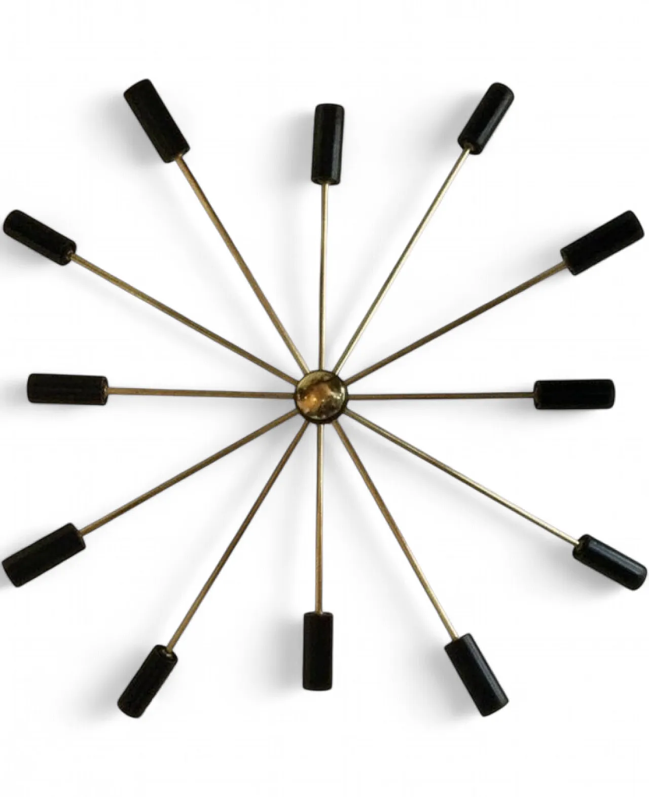 Lampadario Sputnik nero e dorato, anni '60 6