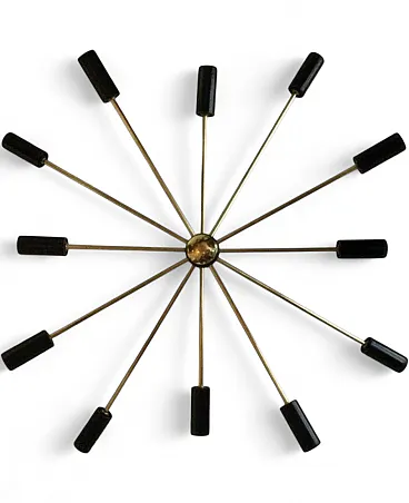 Lampadario Sputnik nero e dorato, anni '60