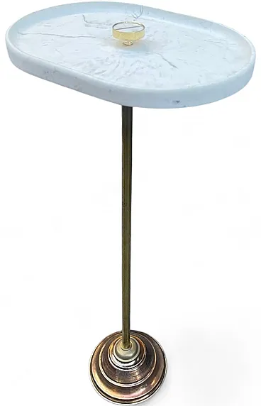 Brass and marble coin tray table, 1960s