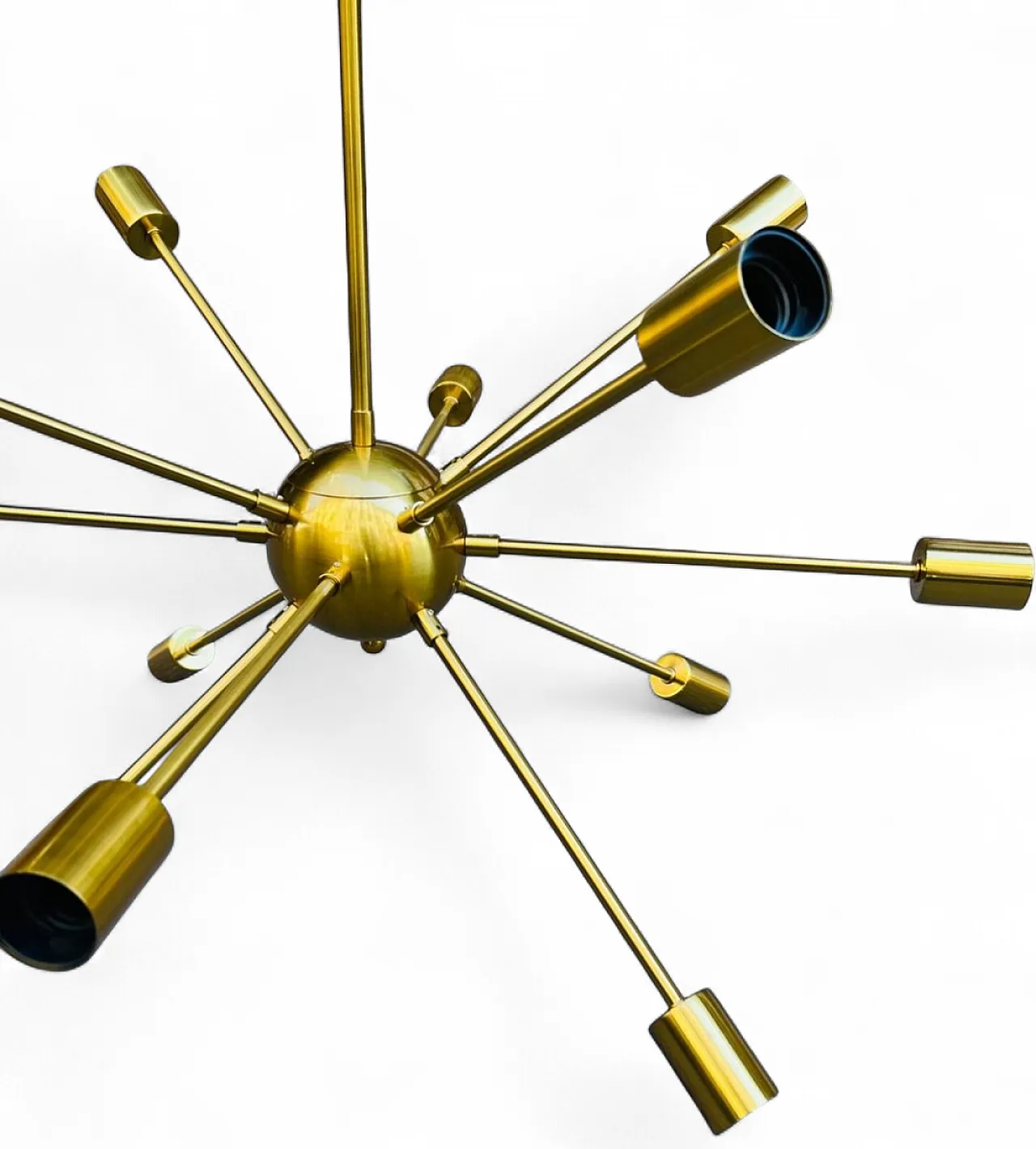 Lampadario Sputnik a 12 luci in ottone, anni '70 6