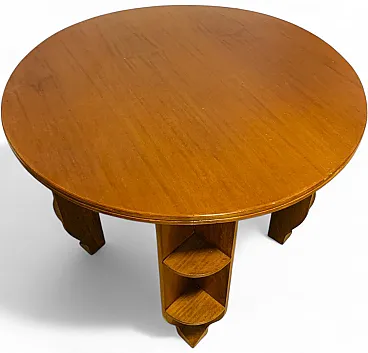 Art Deco teak game table, Italy, 1930s