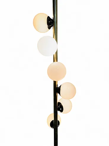 Vintage floor lamp with 6 opaline spheres, Italy, 1960s