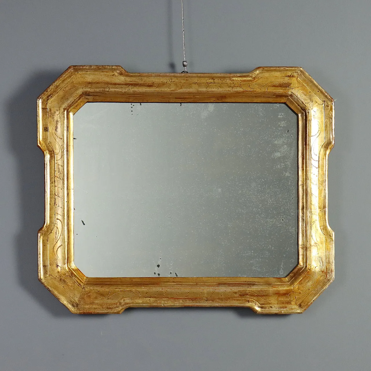 Specchiera cabaret in legno dorato, '800 1