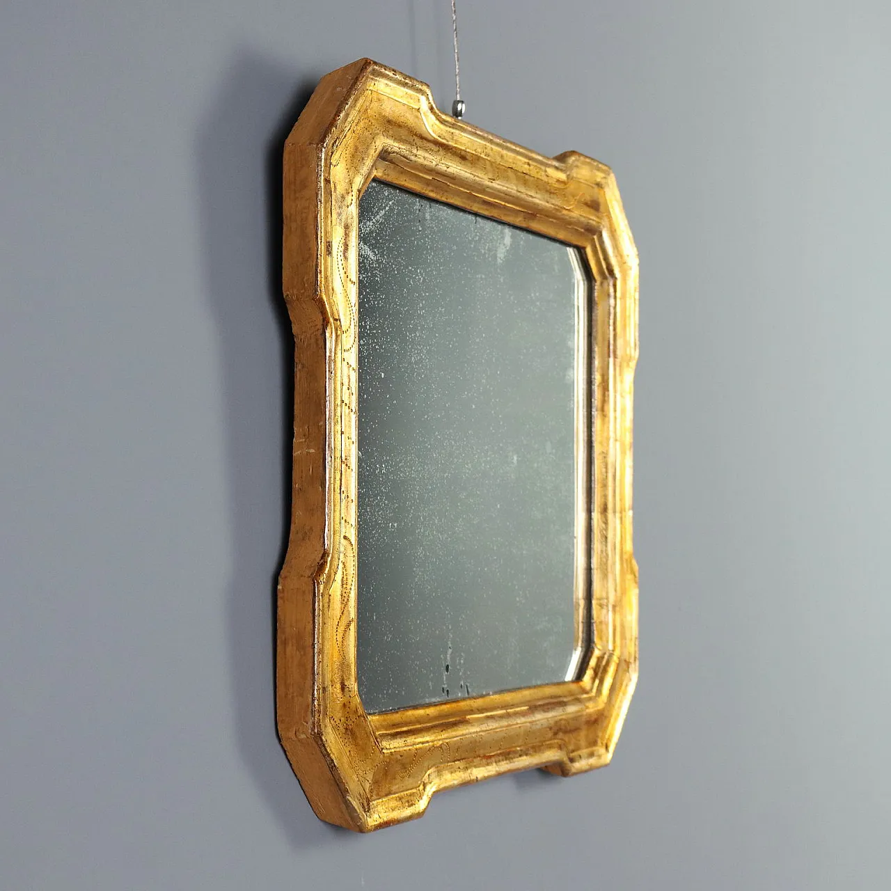 Specchiera cabaret in legno dorato, '800 3