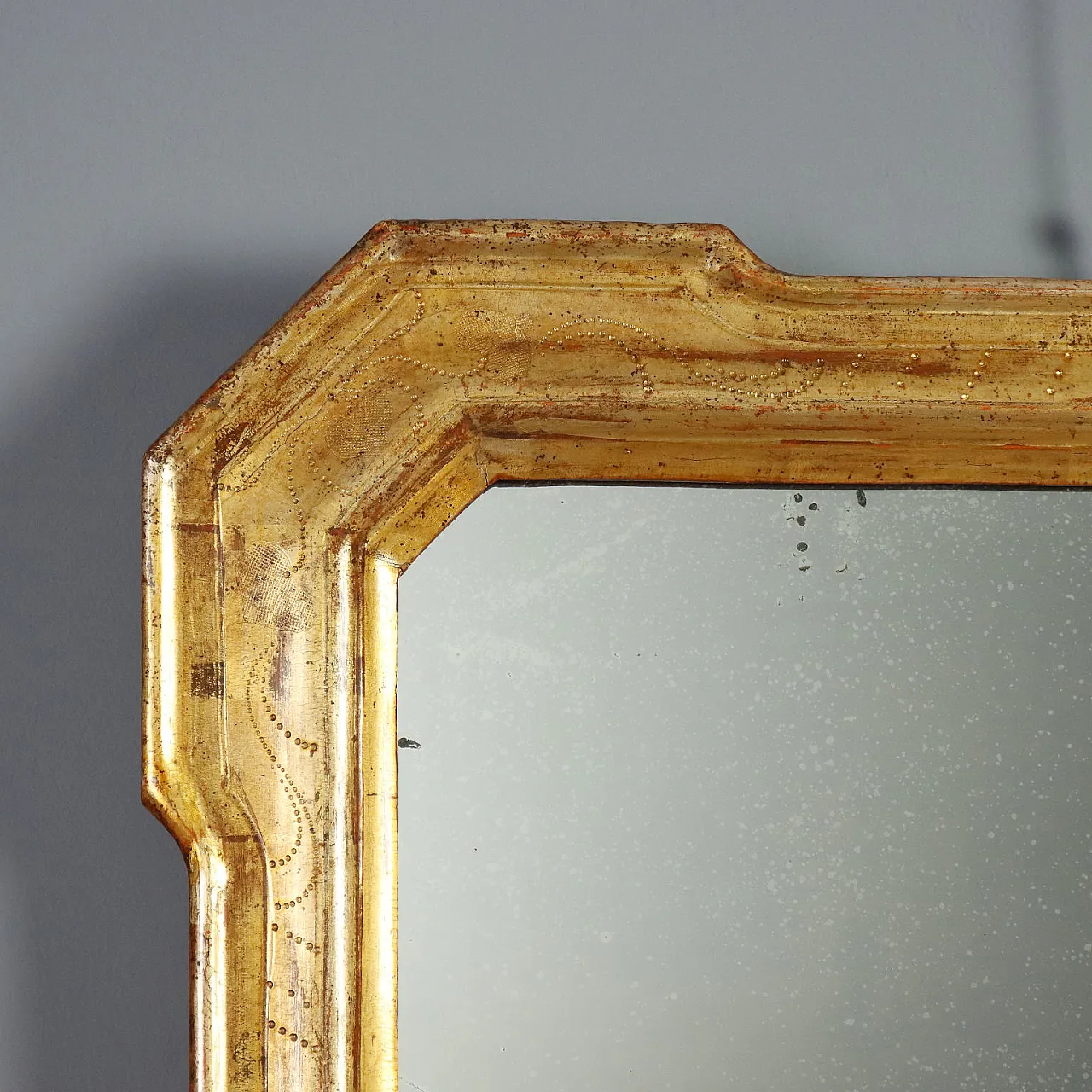 Specchiera cabaret in legno dorato, '800 4