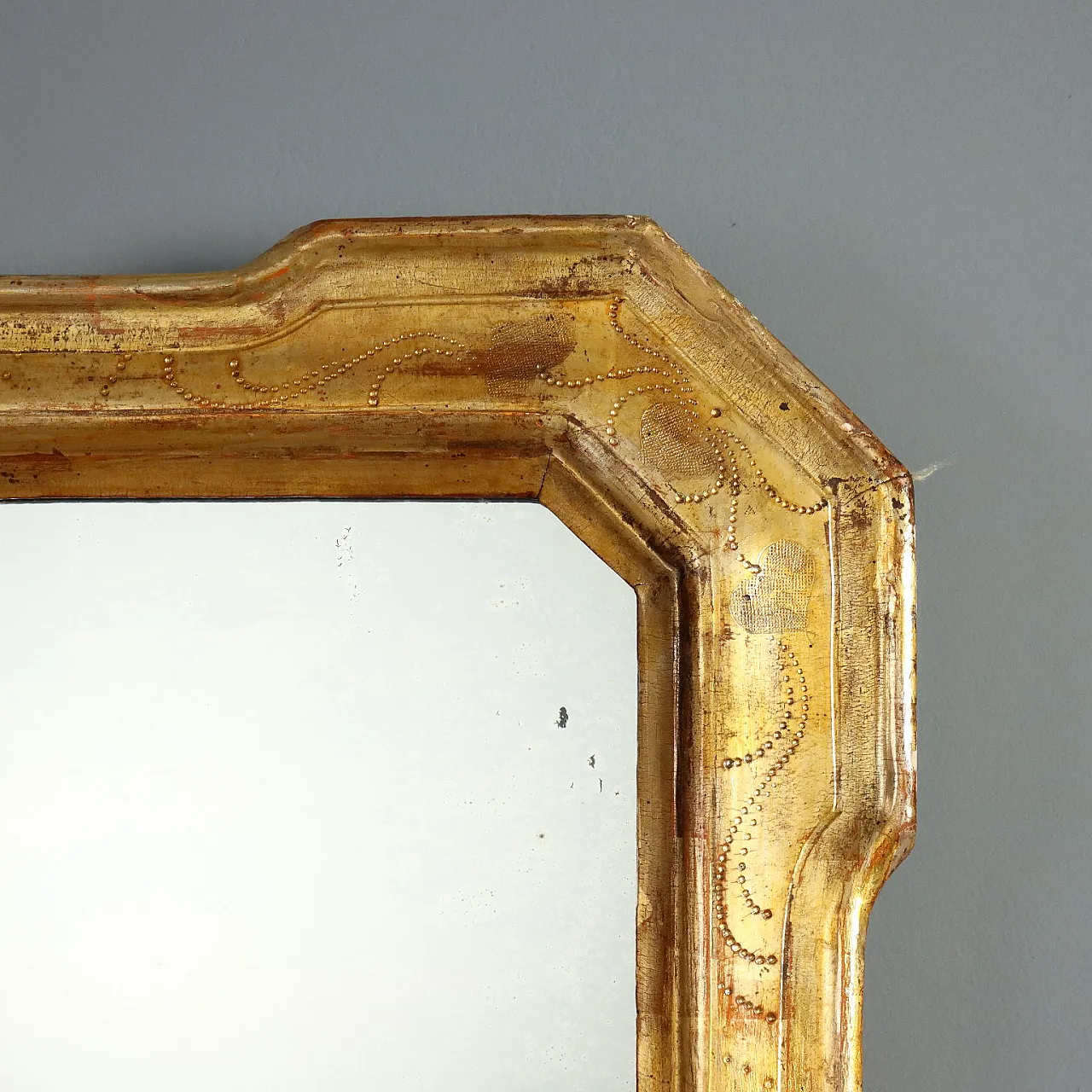 Specchiera cabaret in legno dorato, '800 5