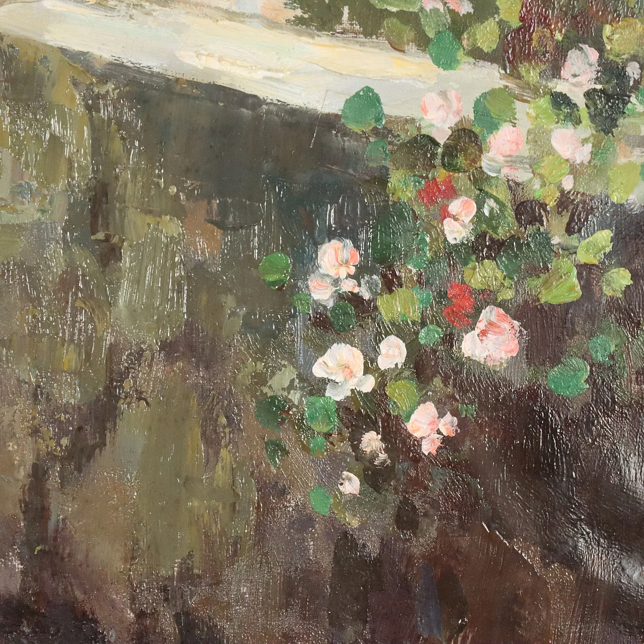Scene on the Veranda by G. Esposito, oil on canvas, 20th century 7