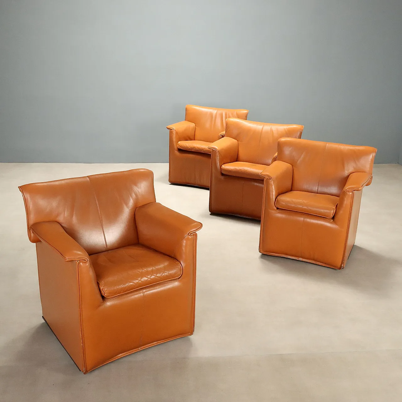4 Laurianetta armchairs by Afra and Tobia Scarpa for B&B Italia, 1980s 1