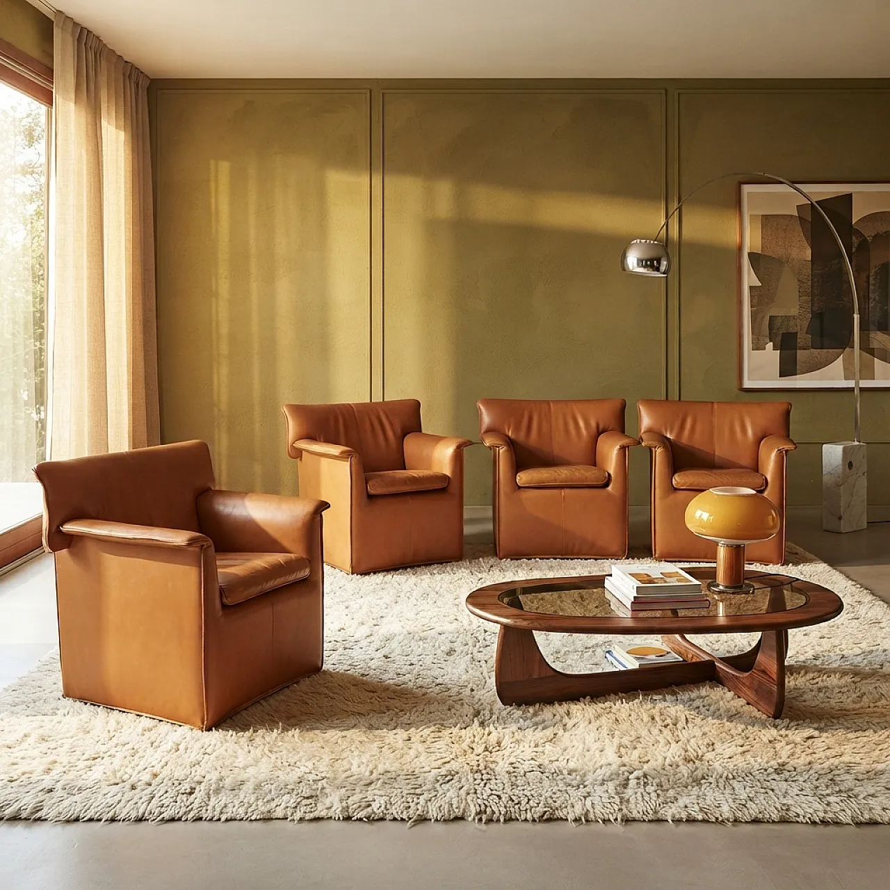 4 Laurianetta armchairs by Afra and Tobia Scarpa for B&B Italia, 1980s 2