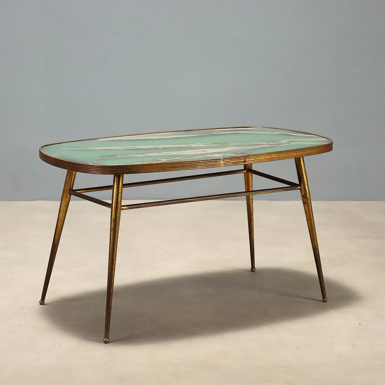 Brass and glass coffee table, 1950s 1