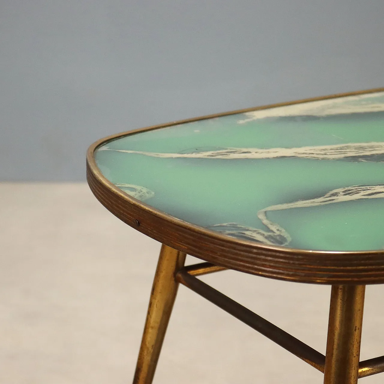 Brass and glass coffee table, 1950s 3
