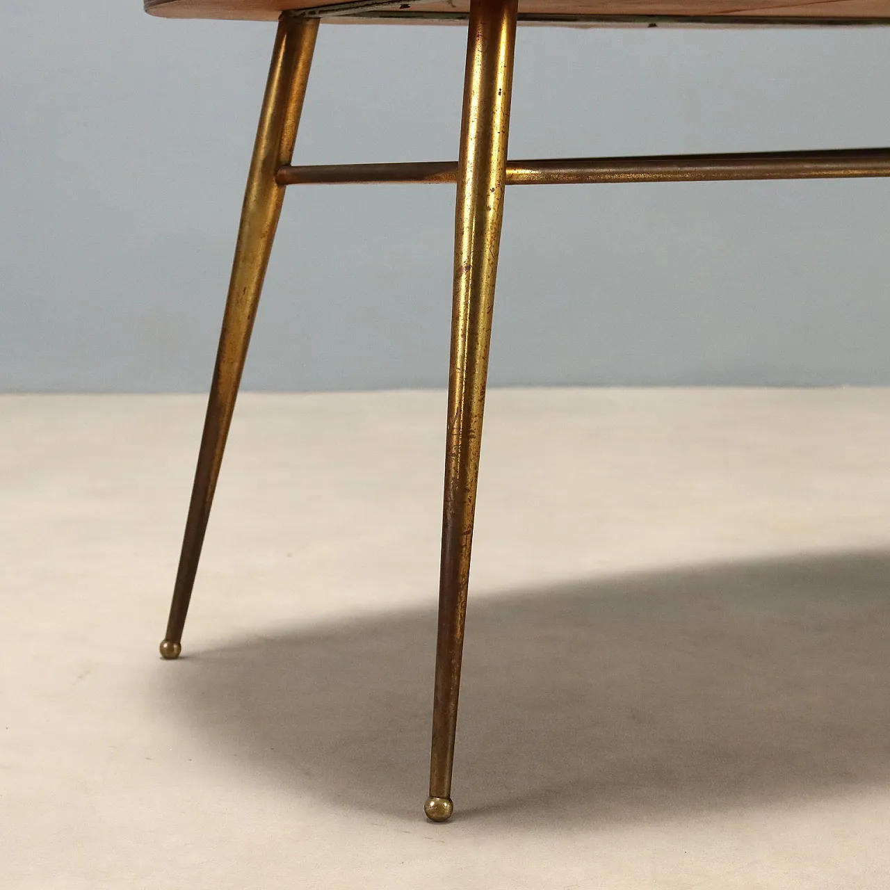 Brass and glass coffee table, 1950s 5