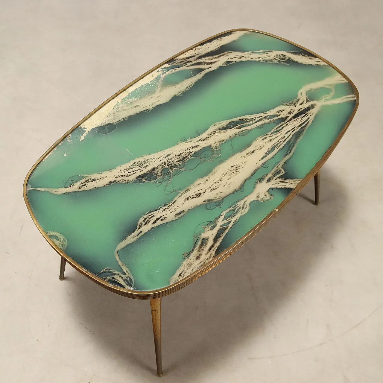 Brass and glass coffee table, 1950s 7
