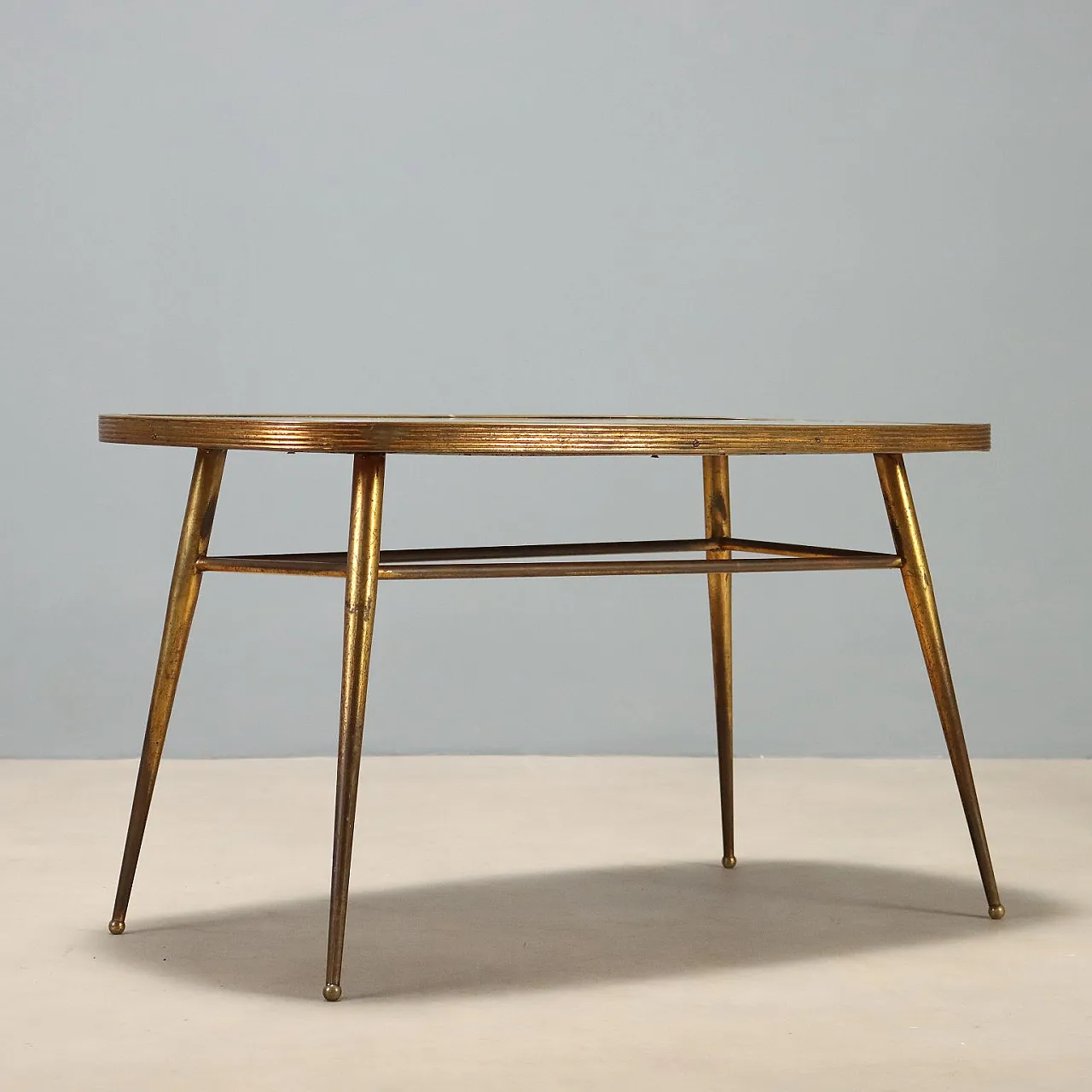 Brass and glass coffee table, 1950s 9