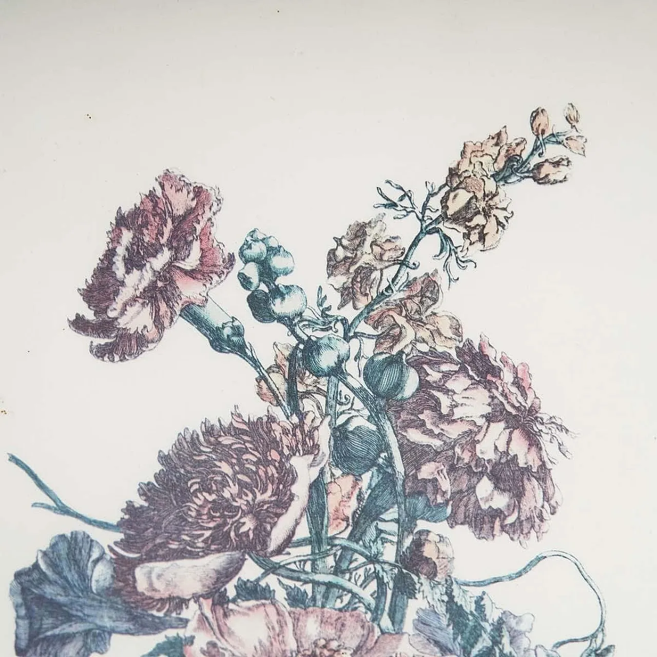 Sconosciuto, stampa floreale botanica, anni '40, legno 3