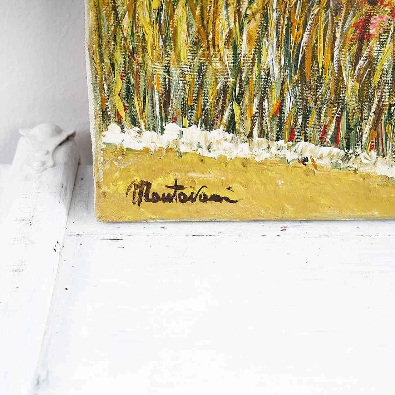 Costanzo Mantovani, Contadino con fiori, Olio su tela, '900 2