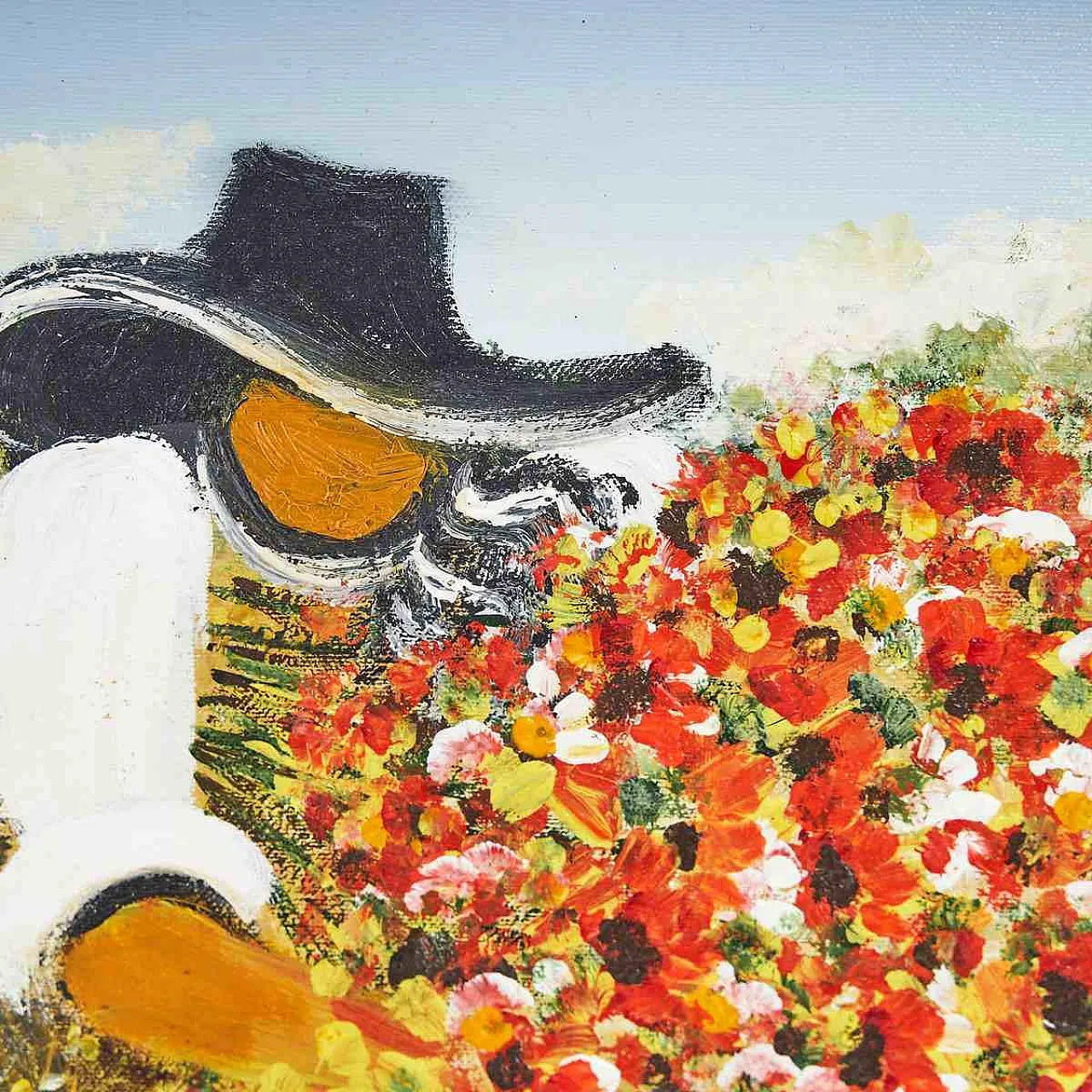 Costanzo Mantovani, Contadino con fiori, Olio su tela, '900 3