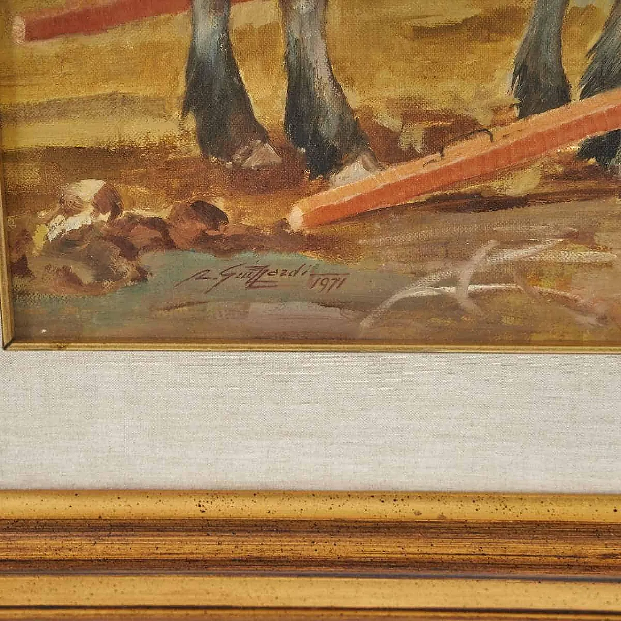 Rinaldo Guizzardi, Senza titolo, anni '70, Olio su tavola, con cornice 2
