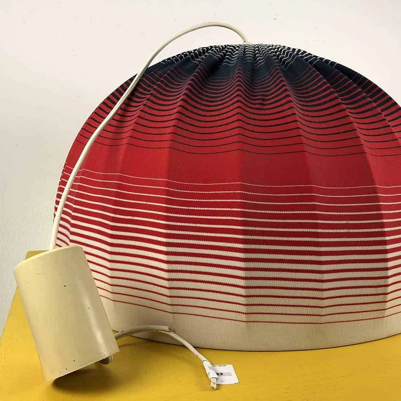 Optical Fabric Pendant light shade, 1940s 5