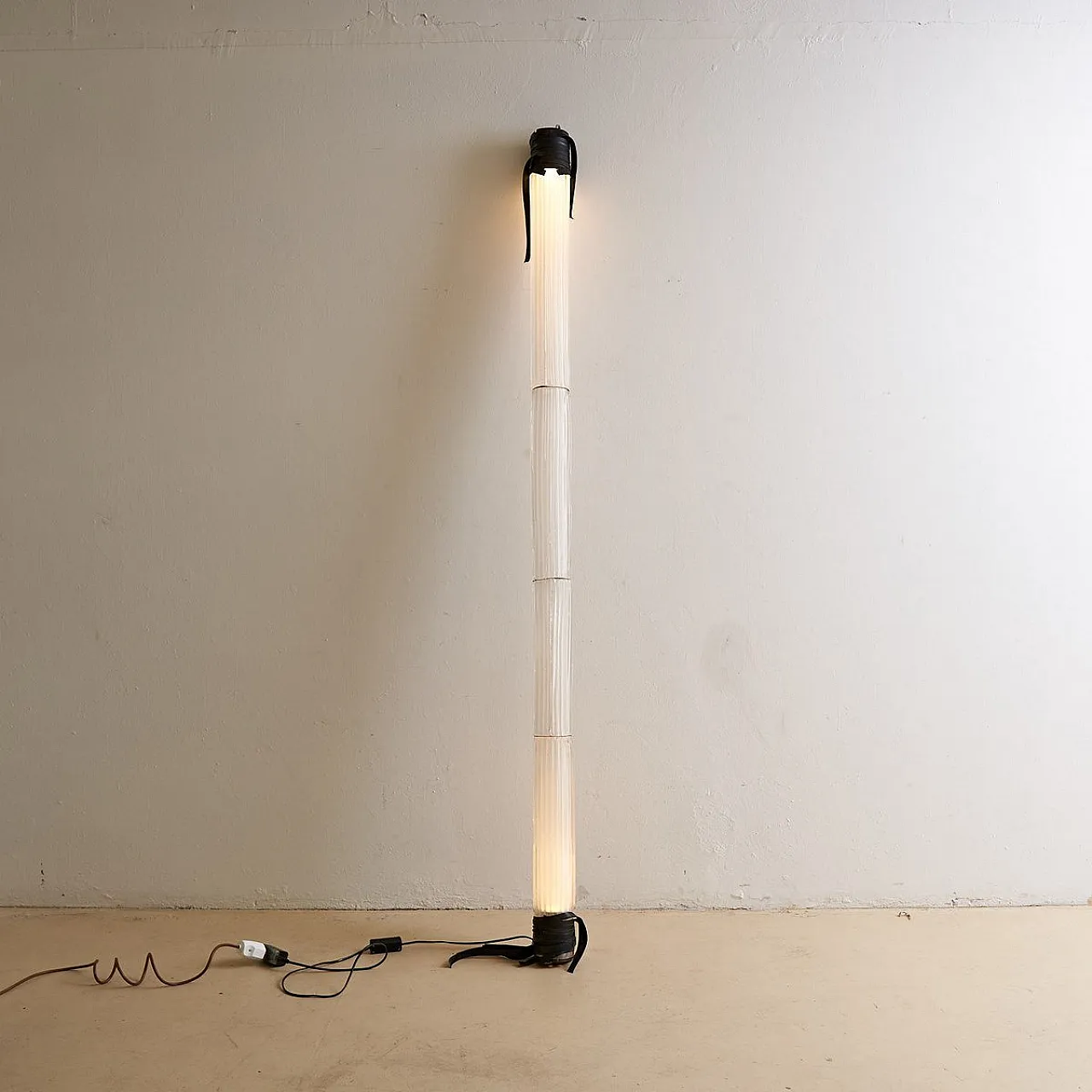 Lampada in bambù e vetro di Murano, anni '70 7