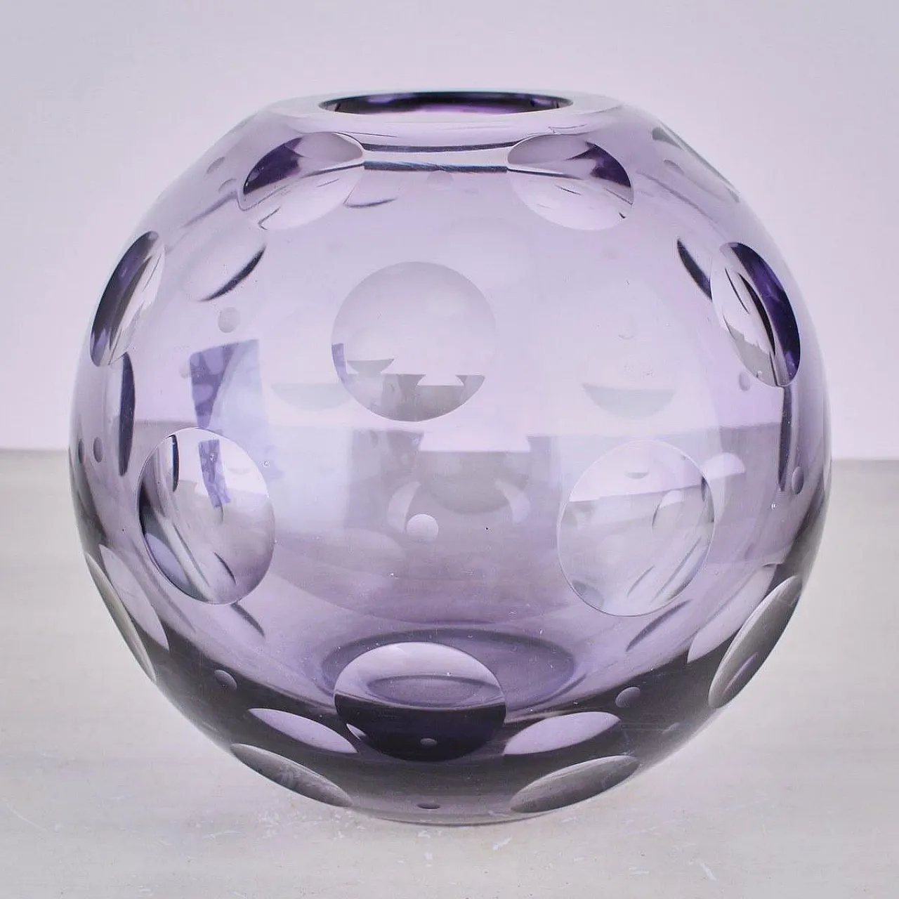 Lillac optical Glass Vase, 1970s 1