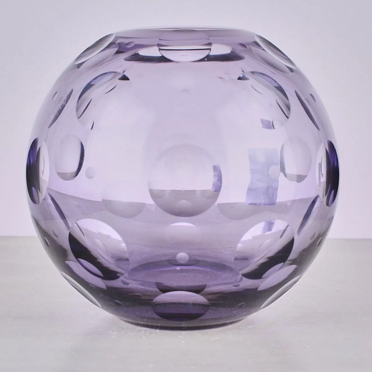 Lillac optical Glass Vase, 1970s 2