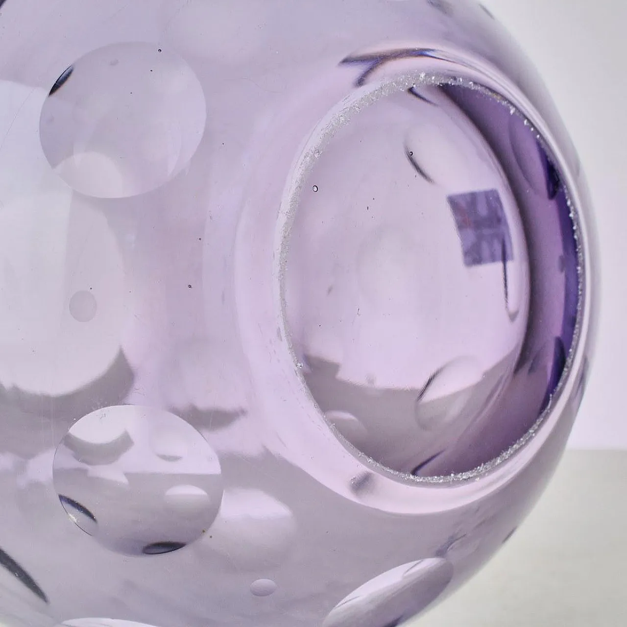 Lillac optical Glass Vase, 1970s 4