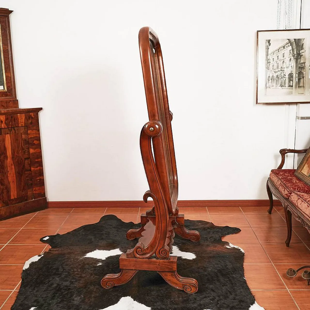 Specchio Psiche con cornice in legno, '900 7