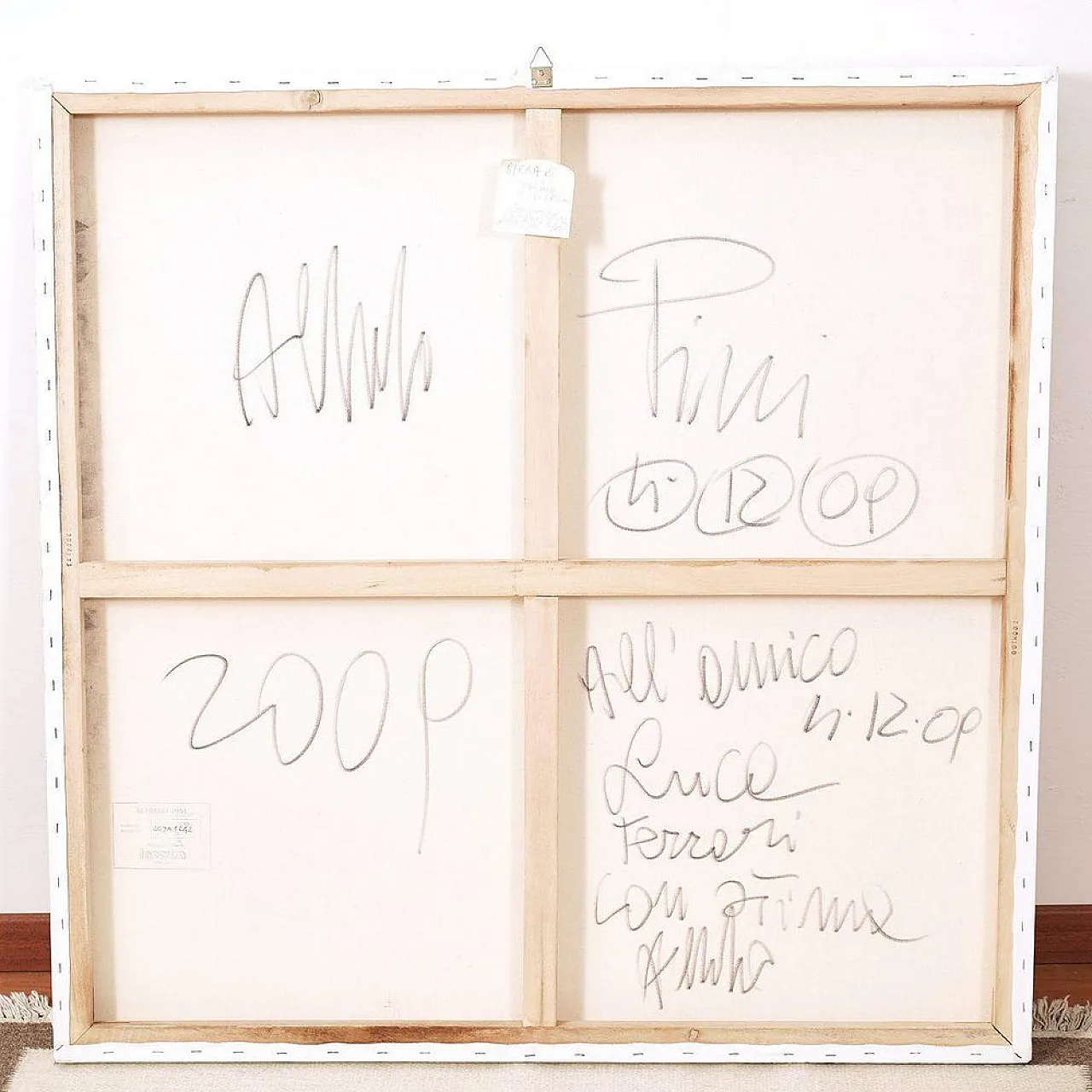 Alfredo Pini, Treno, dipinto ad olio quadrato, '900 5