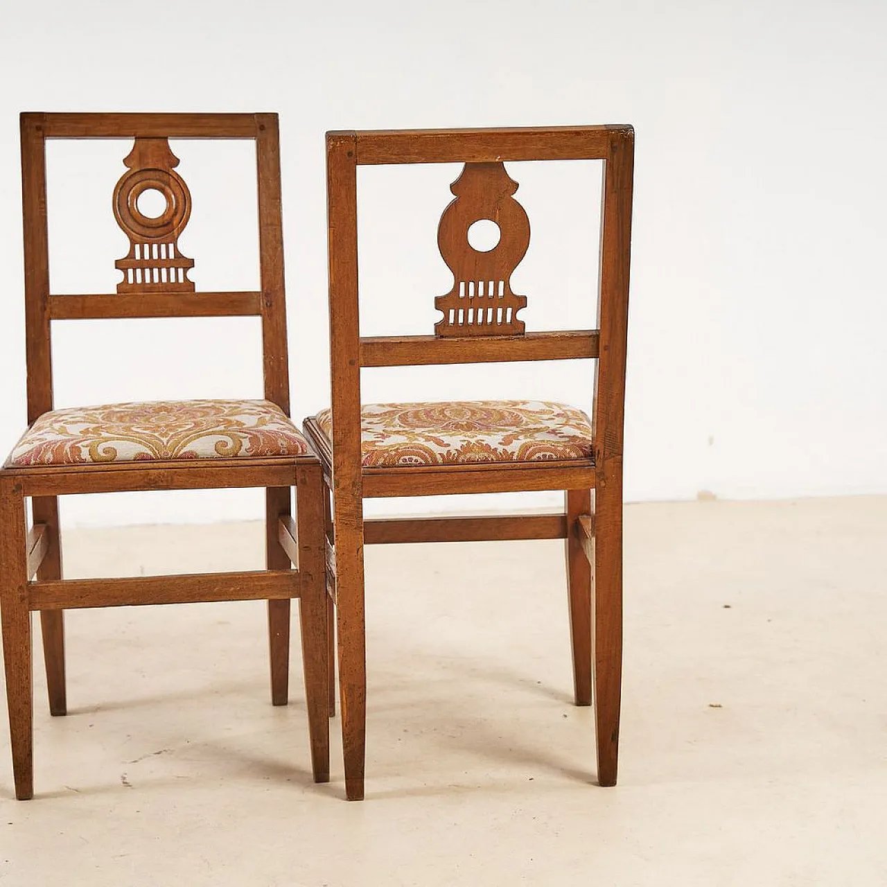 Set of Neoclassical Walnut Chairs 5