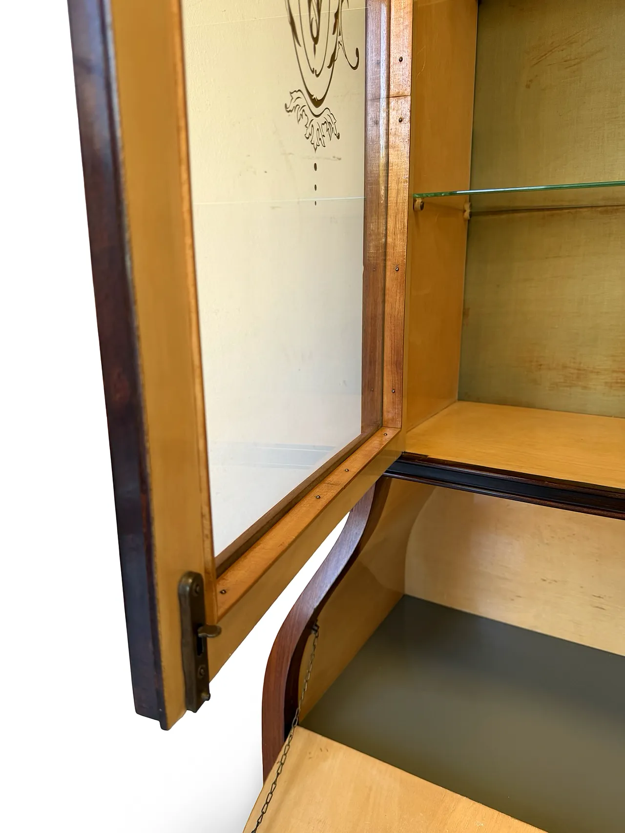Italian Mid-Century Louis XV Style Marquetry Secrétaire Bookcase, 1960 20
