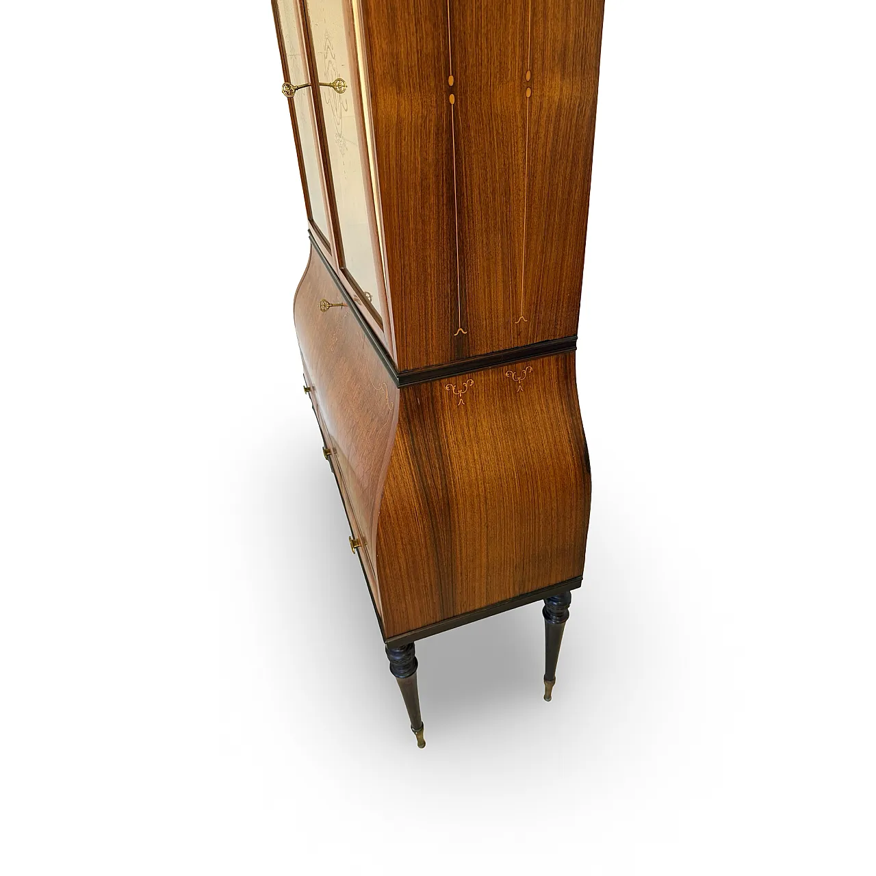 Italian Mid-Century Louis XV Style Marquetry Secrétaire Bookcase, 1960 38