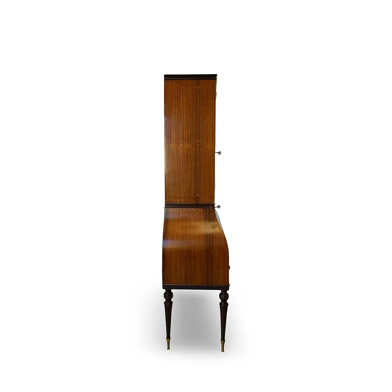 Italian Mid-Century Louis XV Style Marquetry Secrétaire Bookcase, 1960 42